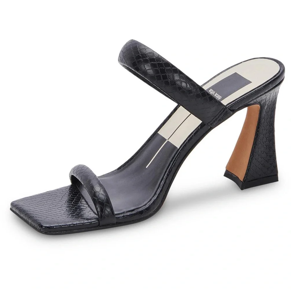 Dolce Vita Novah Heels Black Embossed Stella - Picture 4 of 6